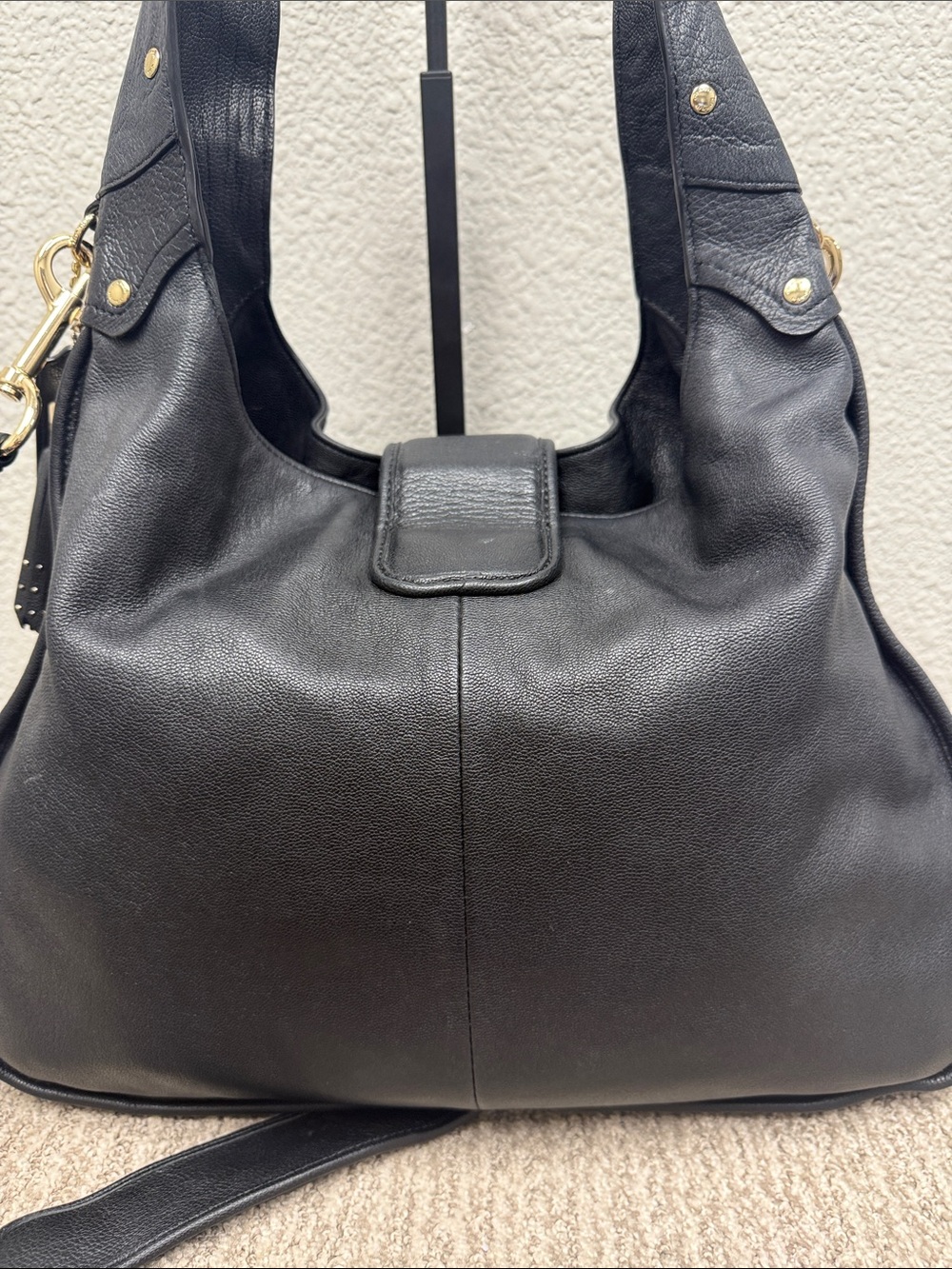 Coach Black Leather Ryder Studded Hobo Bag with Gold Hardware - Picture 9 of 15